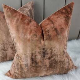 Shimmer Tum Paprika Bronze Metallic Cushion Cover Abstract Bronze Painted Design New Home Luxury Designer Handmade - Made To Order - thumbnail 3