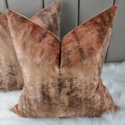 Shimmer Tum Paprika Bronze Metallic Cushion Cover Abstract Bronze Painted Design New Home Luxury Designer Handmade - Made To Order - thumbnail 2