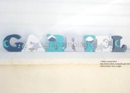 Wooden Letter, Personalized Letter Decoration Room, Baby, Decorative Letters Theme Stars Et Cloud - thumbnail 1