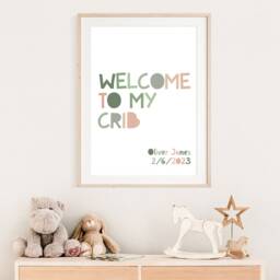 Welcome To My Crib Print, Sage Green, Boys Nursery Wall Art, Baby Boy Gift, Newborn, Decor - thumbnail 2