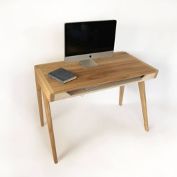 Solid Oak Wood Desk With Keyboard Tray - thumbnail 2