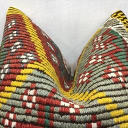 Vintage Kilim Pillow Cover, 24x24 Handwoven Turkish - thumbnail 2