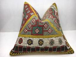 Vintage Kilim Pillow Cover, 24x24 Handwoven Turkish - thumbnail 1