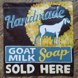 Reclaimed Rusty Metal Handmade Goat Milk Soap Sold Here Sign - thumbnail 2