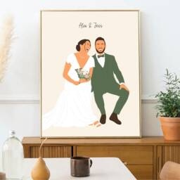 Minimalist Custom Illustration PDF, A5, A4, A3 - Couple, Family, Friends, Gift, Wedding, Pregnancy, Animals - thumbnail 3