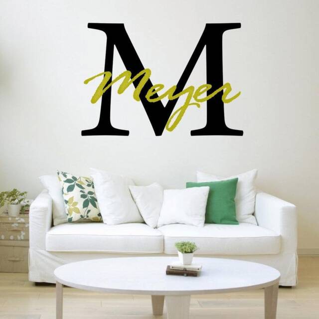 Personalized Gift - Monogram Wall Art Decal Custom Name Insert & Letter Family Sticker Vwaq-Cs5 - image 1