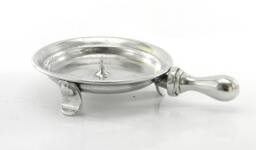 Candle Holder, With Ring in Polished Pewter. Made Italy, Craftsmanship - thumbnail 1