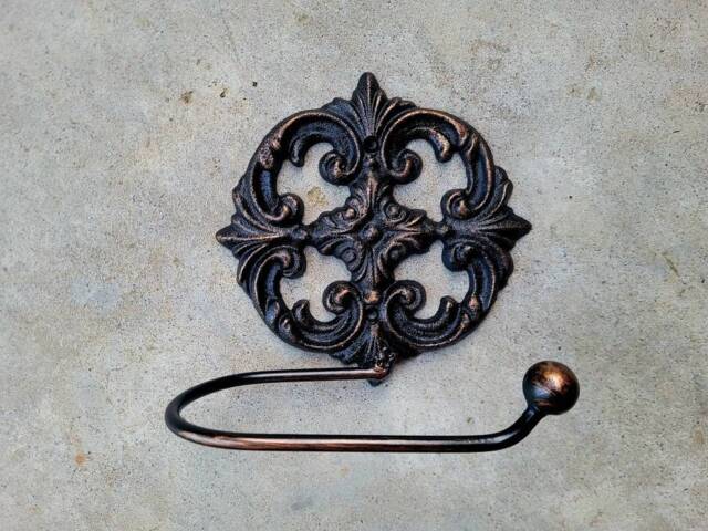 Ornate Toilet Paper Holder - Rustic Tp Roll Tissue Hanger Bathroom Bath -Fleurdelisjunkie Tuscan - image 1