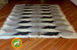 Handwoven Wool Area Rug Geometric Lizhnyk Blanket - 220x185cm - thumbnail 1