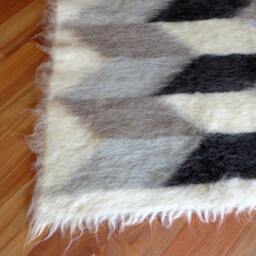 Handwoven Wool Area Rug Geometric Lizhnyk Blanket - 220x185cm - thumbnail 2