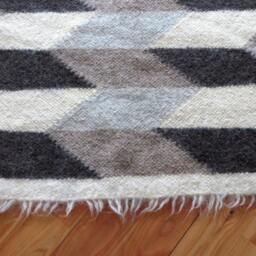 Handwoven Wool Area Rug Geometric Lizhnyk Blanket - 220x185cm - thumbnail 3