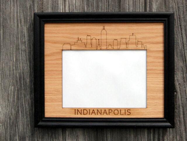 Indianapolis Skyline Picture Frame - 8x10 Holds 5x7 Photo Indiana Indy Travel Gift Vacation - image 1