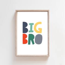 Set Of 3 Boys Bedroom Prints, Decor, Brother Playroom Brothers Big Bro Lil Bro, Rainbow Wall Art - thumbnail 2