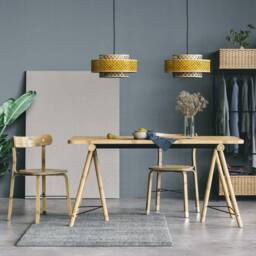 Handmade Bamboo Dining Chair Bohemian Minimalist Living Room Seating - thumbnail 3