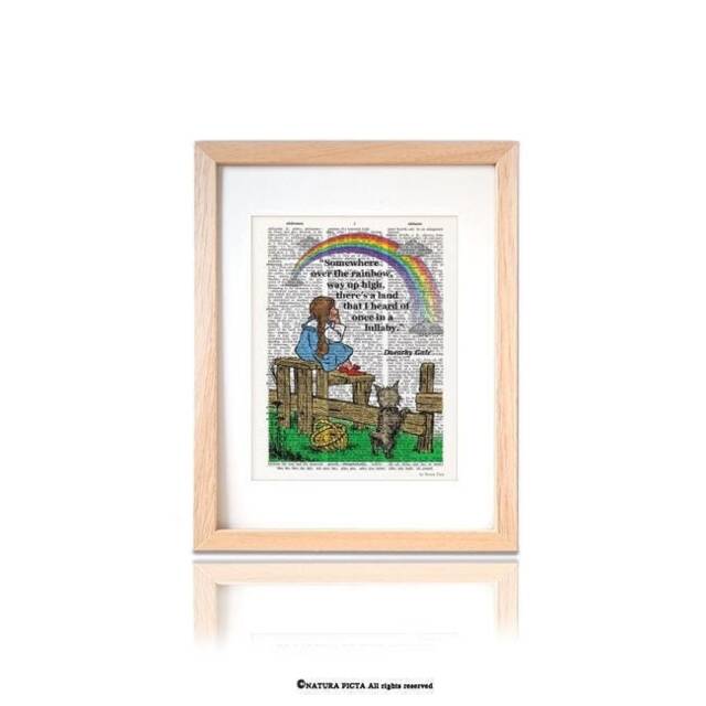 Wizard Of Oz Dictionary Art Print Dorothy & Rainbow Quote - image 1