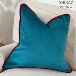 Teal Velvet Cushion Cover - Custom Throw Pillow - thumbnail 3