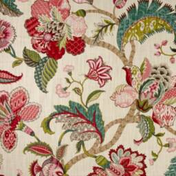 Teal Floral Cushion Cover Hamptons Style Linen Pillow - thumbnail 3