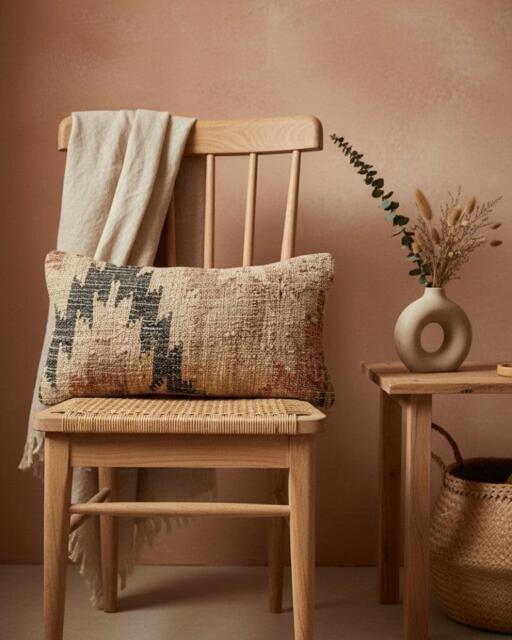 Jute Punja Hand-Woven Cushion Cover - Natural & Charcoal, 35 X 60cm - image 1