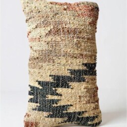 Jute Punja Hand-Woven Cushion Cover - Natural & Charcoal, 35 X 60cm - thumbnail 2
