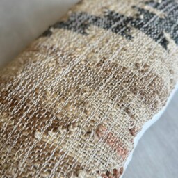 Jute Punja Hand-Woven Cushion Cover - Natural & Charcoal, 35 X 60cm - thumbnail 4