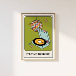 Disco Ball Tarot Card Print Funky Retro Wall Art - thumbnail 1
