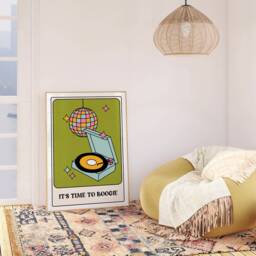 Disco Ball Tarot Card Print Funky Retro Wall Art - thumbnail 2