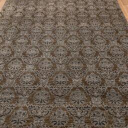 9x12 Area Modern Floral Olive Green Rug Handmade 100% Wool #3168 - 275x365 cms - thumbnail 2