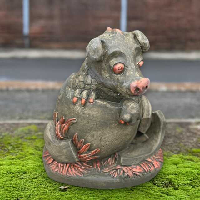 Concrete Hatching Dragon Sculpture Stone Baby Statue Cement Fantasy Figurine Garden Mythical Creature Decor Outdoor Art Gift - image 1