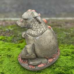 Concrete Hatching Dragon Sculpture Stone Baby Statue Cement Fantasy Figurine Garden Mythical Creature Decor Outdoor Art Gift - thumbnail 2