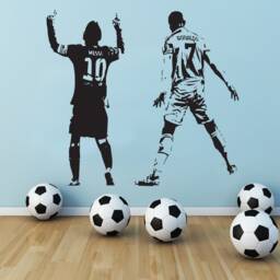 Messi & Ronaldo - Football Wall Art Sticker Vinyl Transfer Decal Kids Bedroom - thumbnail 2