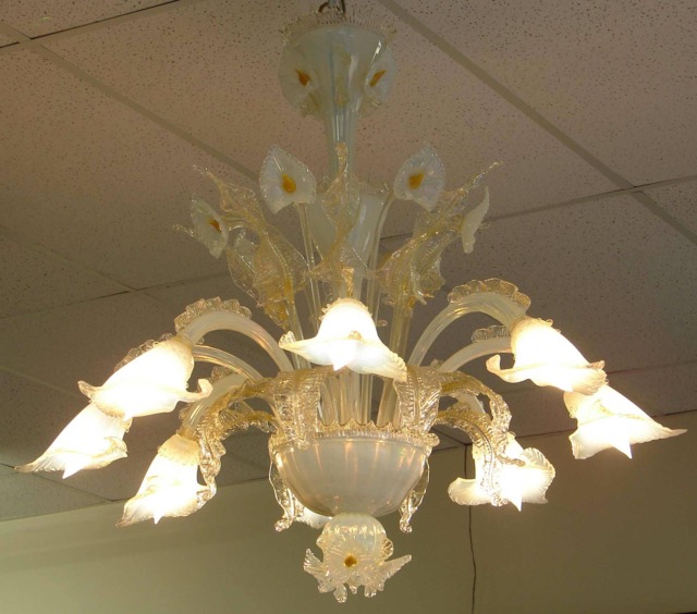 Cups Or Flowers, Spare Parts For Chandeliers , in Murano Blown Glass, Opal White Color