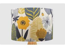 Floral Leaf Yellow Lampshade, Table Floor Lamp/Ceiling Pendant, Small Medium Large, 15cm 20cm 25cm 30cm 35cm 40cm, Fabric Drum Light Shade