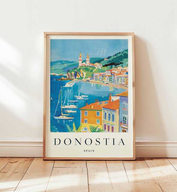 San Sebastian Poster Basque Country Coastal City Print - image 1