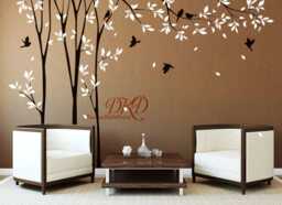 Tree Branch Wall Decal With Flying Birds, Nursery Decor - thumbnail 1