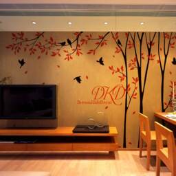 Tree Branch Wall Decal With Flying Birds, Nursery Decor - thumbnail 3
