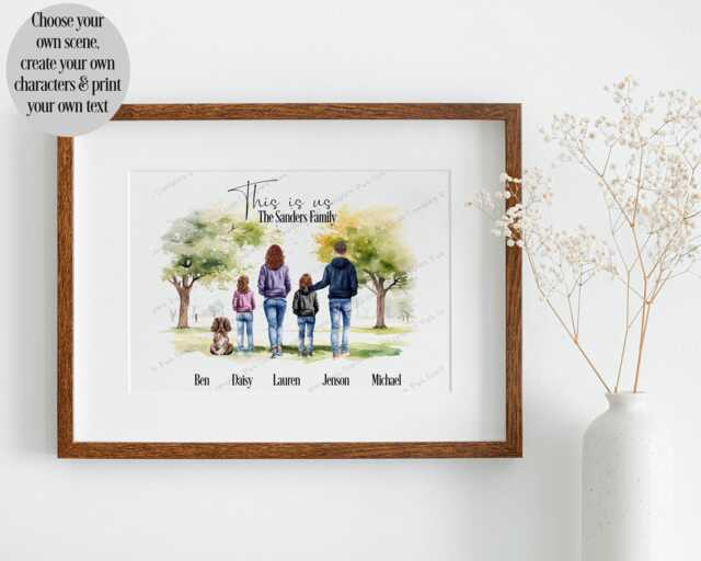 Personalised Print, Family Portrait, Print For Family, Gift From Children, Housewarming Gift, Keepsake - image 1