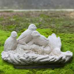 Handcrafted Concrete Bird Bath Ornament Stone Decoration Garden Cement Feeder Sculpture Outdoor Yard Figurine Lover Gift - thumbnail 4