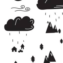 Scandinavian Mountain Scene, Scandi Poster Print - Minimalist, Nordic, Black & White, Winter, High Contrast, Picture Wall, Skiing - thumbnail 3