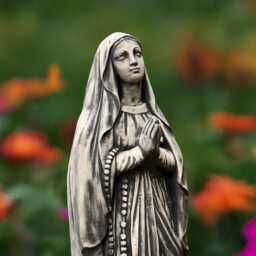 Concrete Praying Madonna Statue Blessed Virgin Mary Garden Sculpture Stone Outdoor Religious Ornament Spiritual Yard Shrine Catholic Gift - thumbnail 3