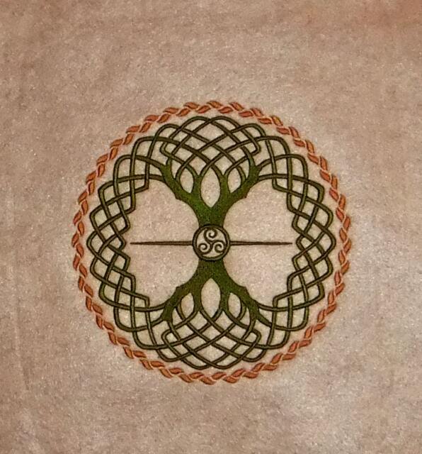 Celtic Circle Tree Of Life - Embroidered Wall Art - image 1