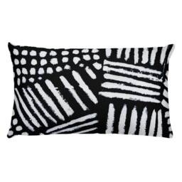 Abstract Black & White Throw Pillow Linen-Feel Home Decor - thumbnail 2