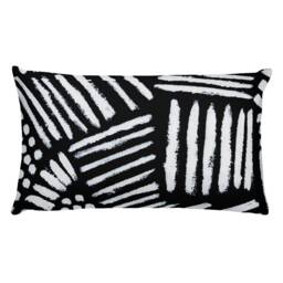 Abstract Black & White Throw Pillow Linen-Feel Home Decor