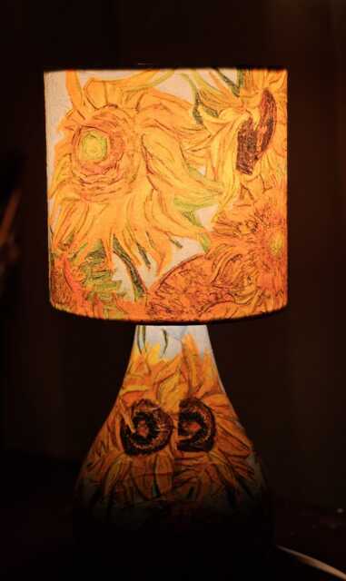 Van Gogh Sunflowers - Table Lamp Art Deco Decoupage Night Light - image 1