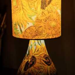 Van Gogh Sunflowers - Table Lamp Art Deco Decoupage Night Light - thumbnail 2