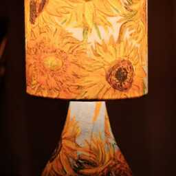 Van Gogh Sunflowers - Table Lamp Art Deco Decoupage Night Light - thumbnail 3