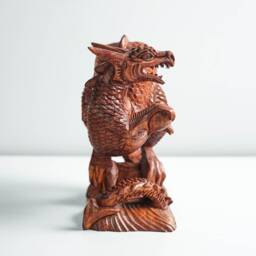 Wooden Dragon Statue, Unique Sculpture, Chinese Dragon, Mystical Animal, Handmade, Healing, Memorial Gift, Mother Loss Gift - thumbnail 3