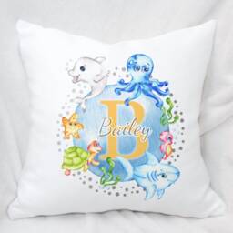 Personalised Under The Sea Cushion Ideal Gift For Kids Bedroom Or New Baby's Nursery - thumbnail 2