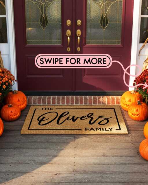 Personalized Fall Doormat - Custom Welcome Mat Autumn Front Porch Decor Thanksgiving Family Door Outdoor Entry Rug Gift - image 1