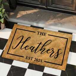 Personalized Fall Doormat - Custom Welcome Mat Autumn Front Porch Decor Thanksgiving Family Door Outdoor Entry Rug Gift - thumbnail 3