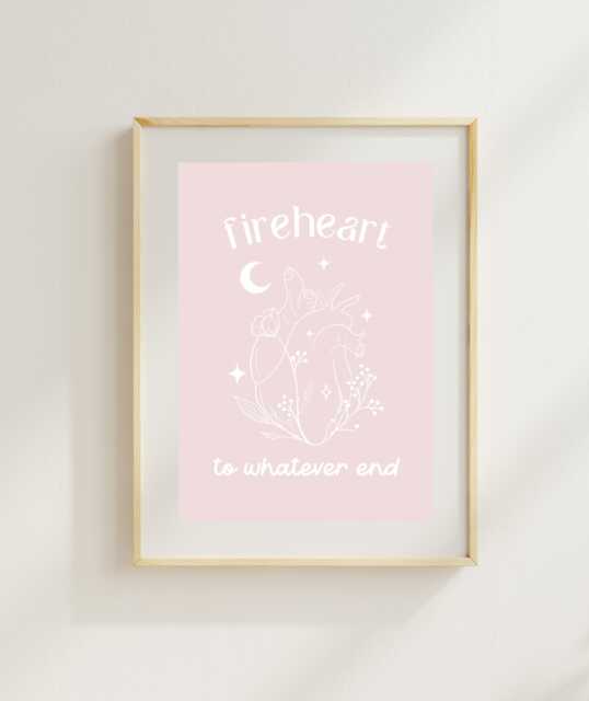 Fireheart Art Print - Romantasy Readers Bookish Book Girlies Poster Dragons Tog Fantasy - image 1